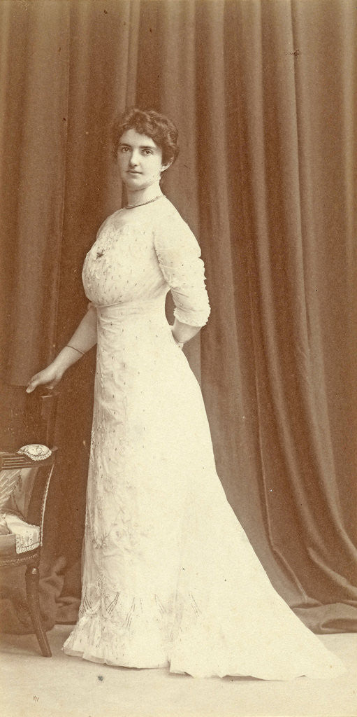 Detail of Portrait woman standing in frock and tow by O. Kurkdjian