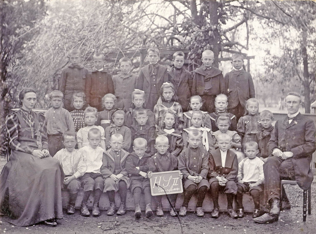 Detail of Group Portrait, class photos, class of H S II in Ter Aar by Bernard de Jong