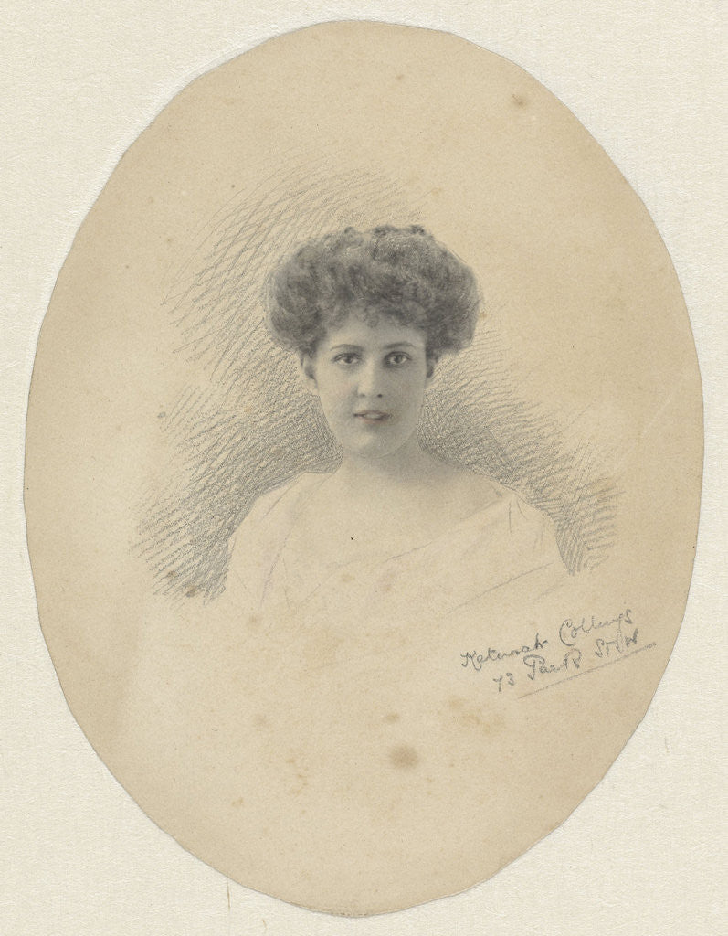 Detail of Oval colored portrait of Mrs Heemstra-Hollenberg de Beckfeldt by K. Collings