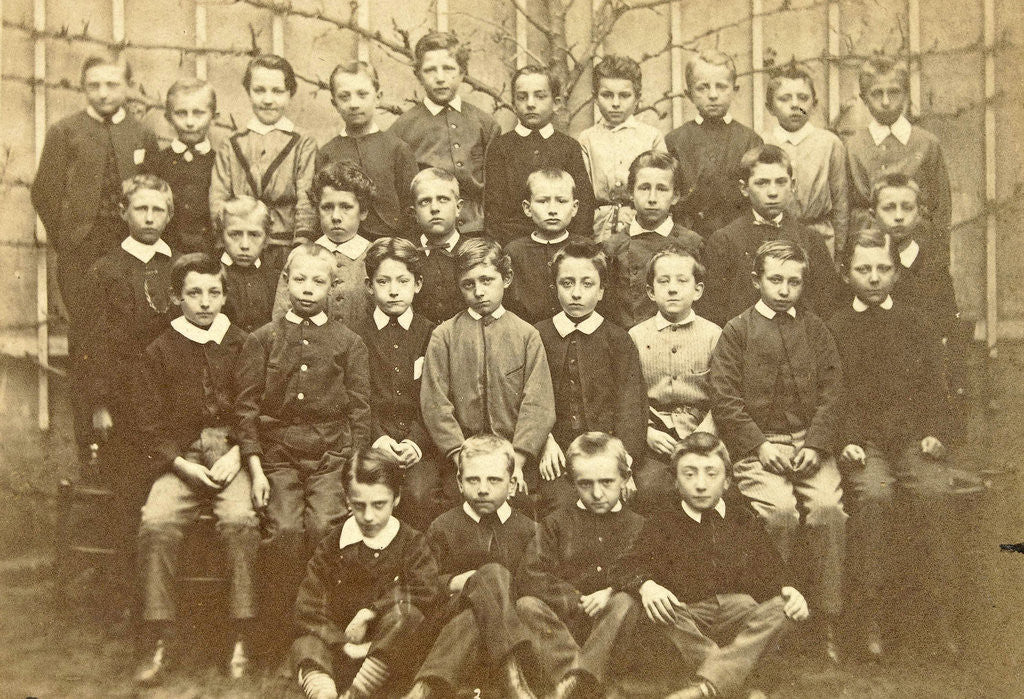 Detail of a class with boys by Anonymous