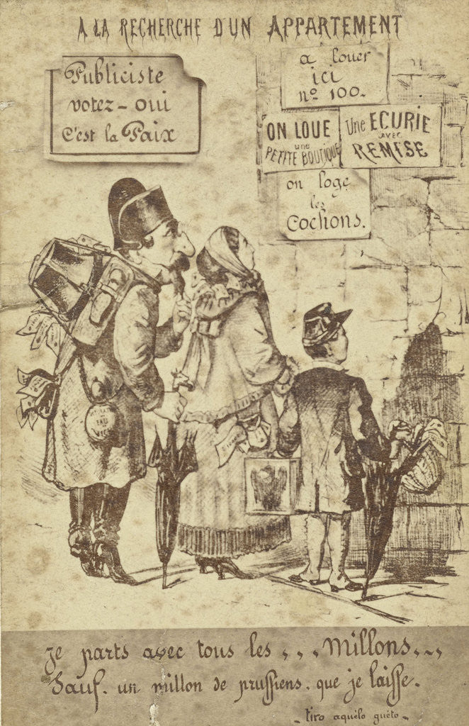 Detail of cartoon by Napoleon III: I shall leave with all ... millon, except a million Prussians, I leave by Anonymous