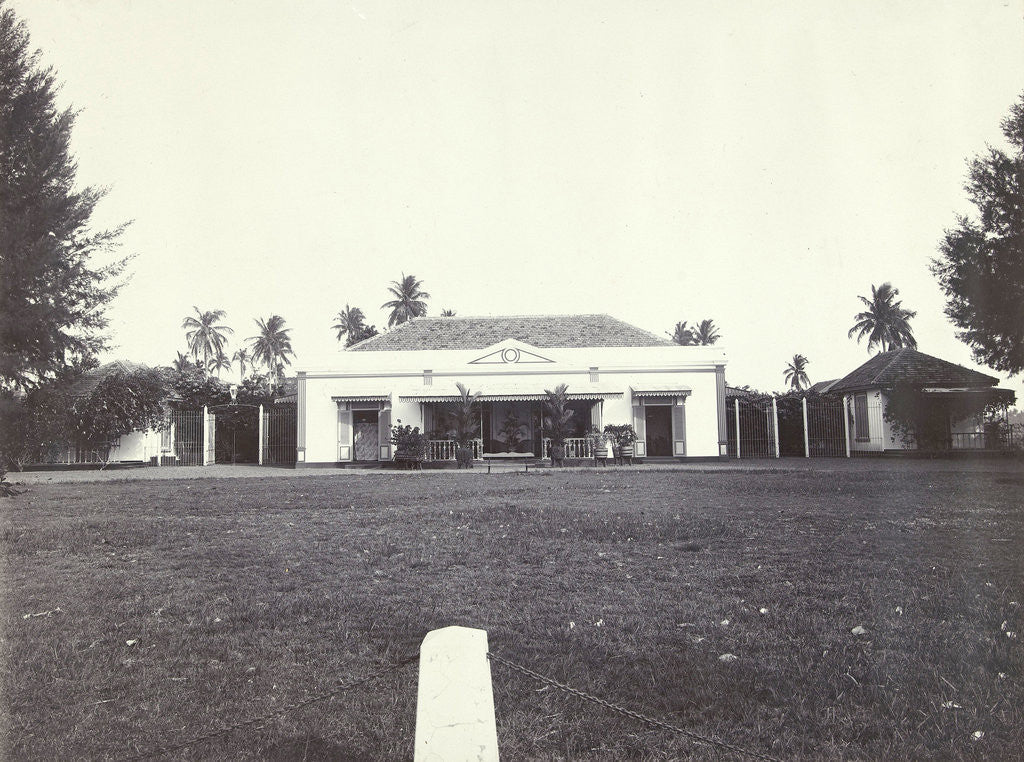 Detail of House with a lawn in the Dutch East Indies, indonesia by Anonymous