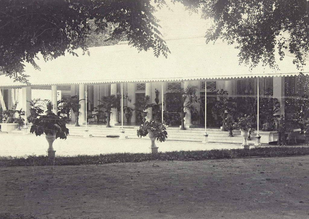Detail of Villa with large veranda in the Dutch East Indies, indonesia by Anonymous