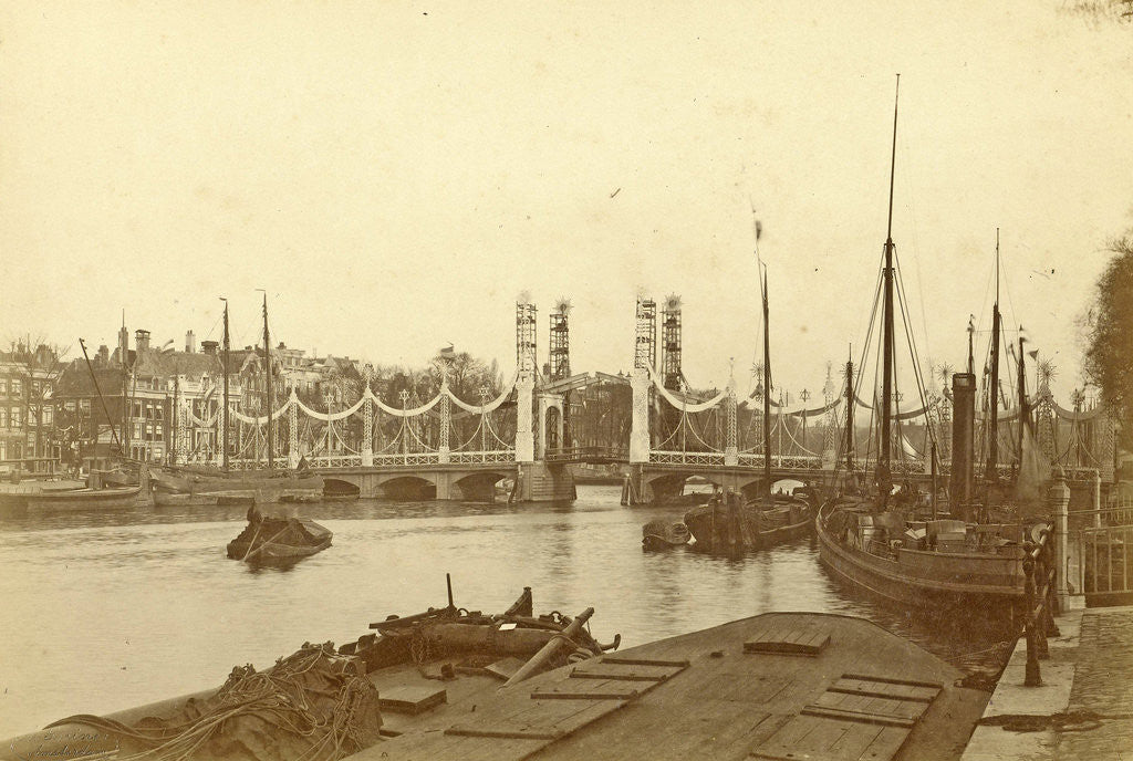 Detail of Decoration on the Magere Brug at the reception of William and Emma in Amsterdam by Albert Greiner