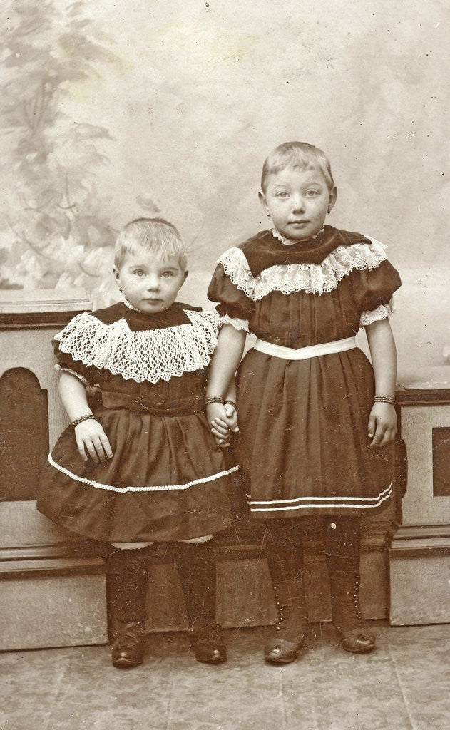 Detail of Studio portrait of two children by J. Siewers & Zoon