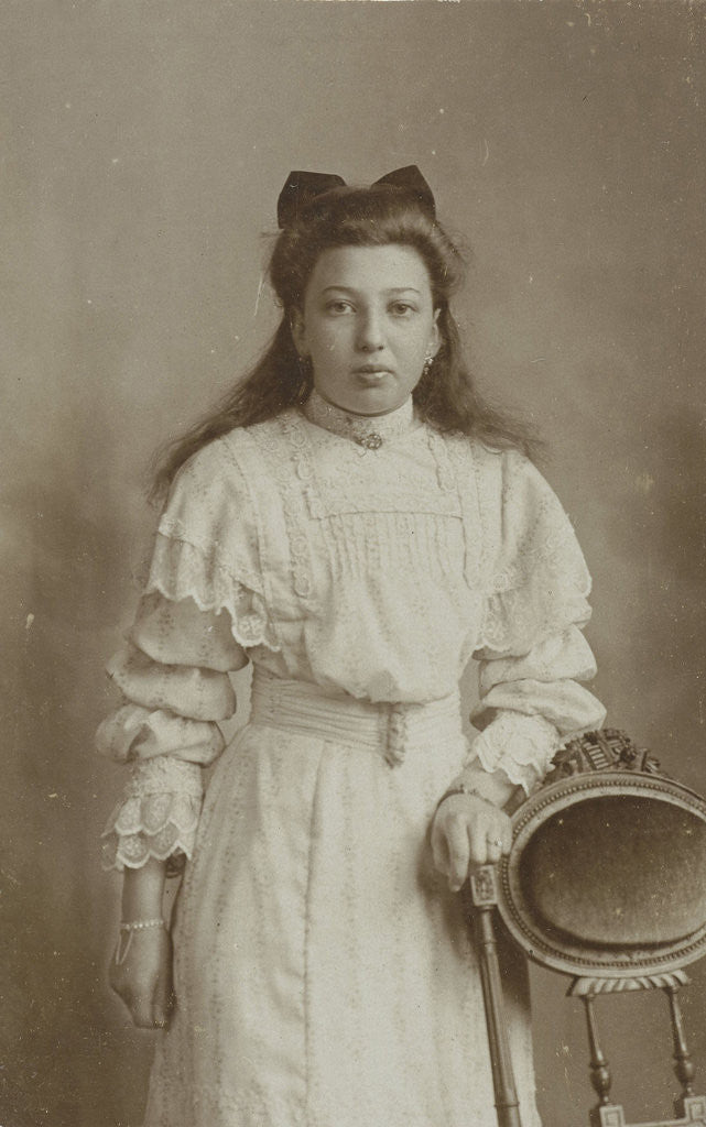Detail of Studio Portrait of girl in chair by Josephus Hendrikus Petrus Coppens