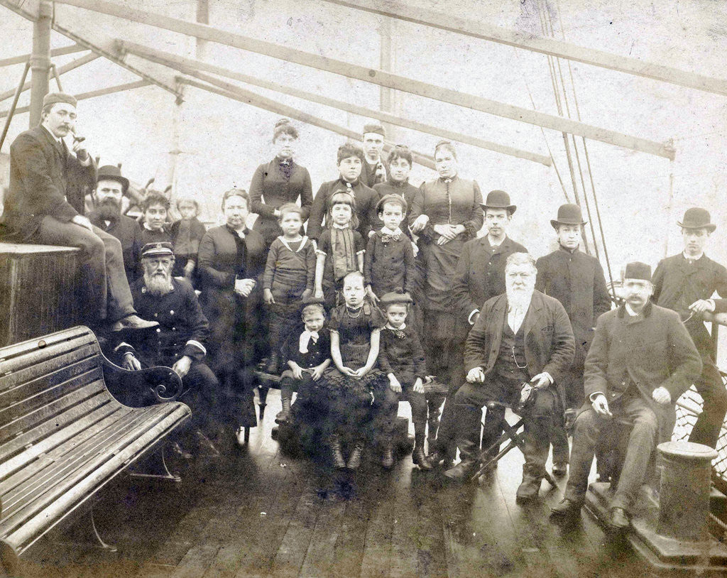 Detail of Family portrait on a ship's deck by G.W. Latter