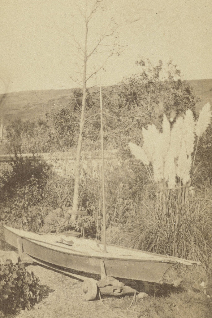 Detail of sailboat on a cart by Anonymous