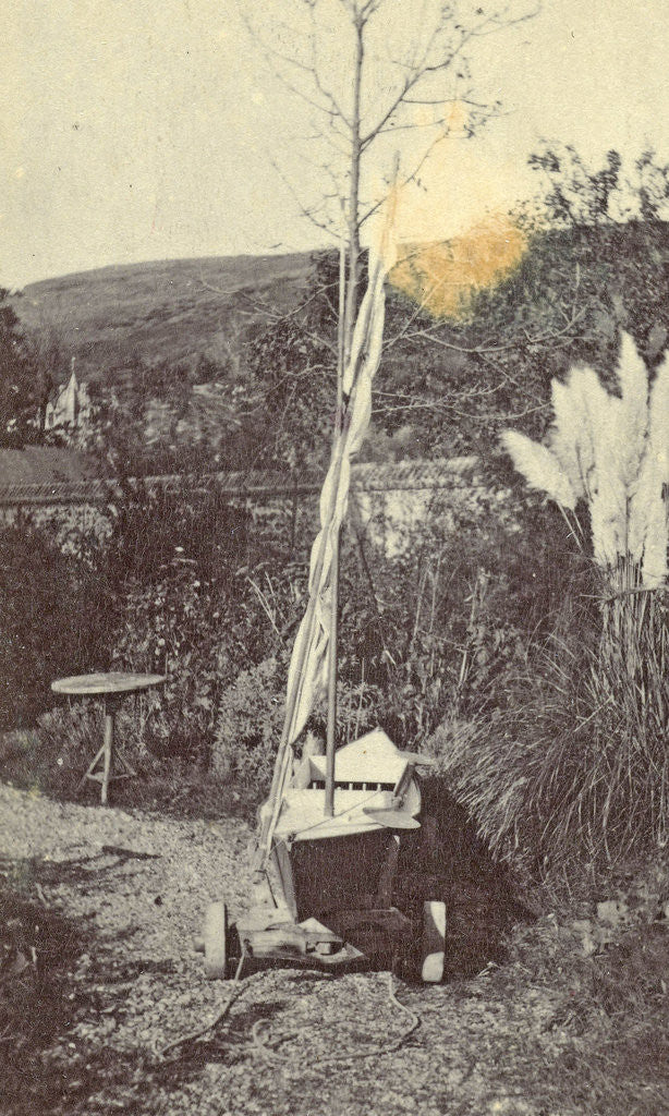 Detail of sailboat on a cart by Anonymous
