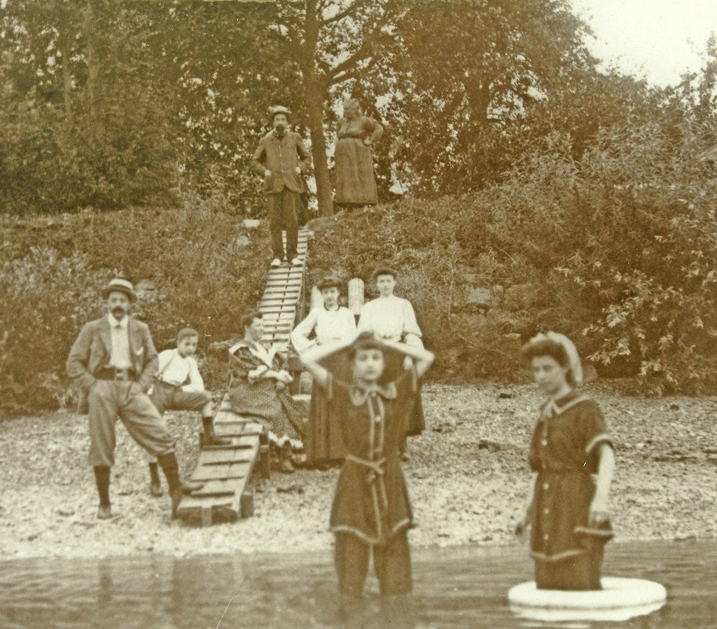 Detail of Bathing people near and in the water by Anonymous