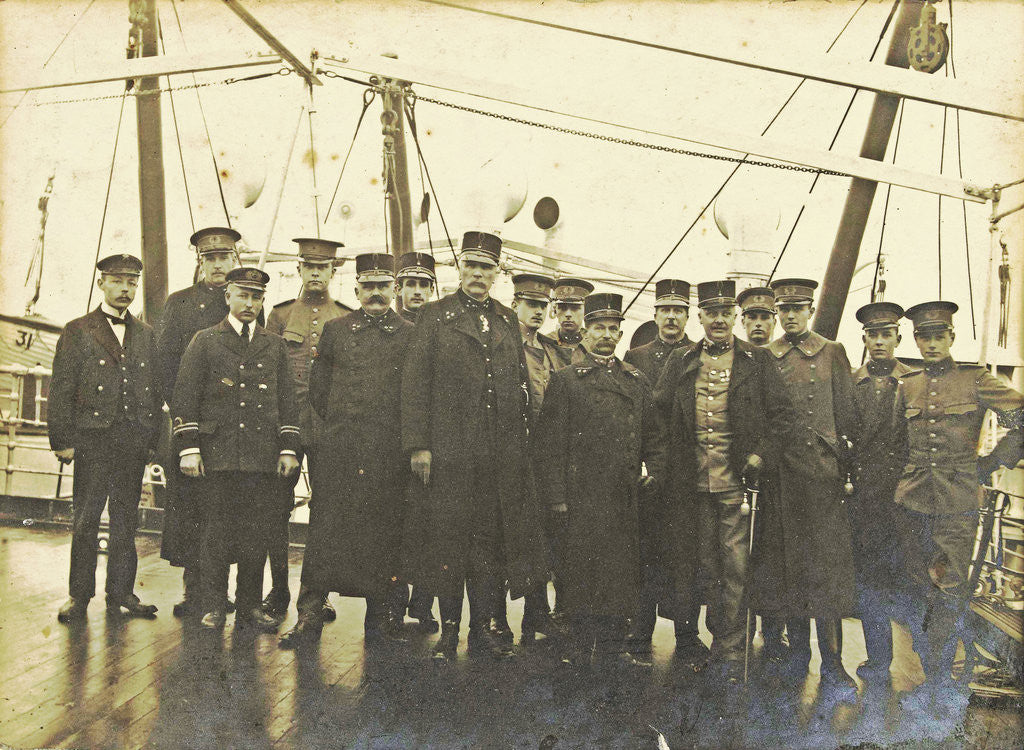 Detail of Group portrait of crew on deck of a ship by Anonymous