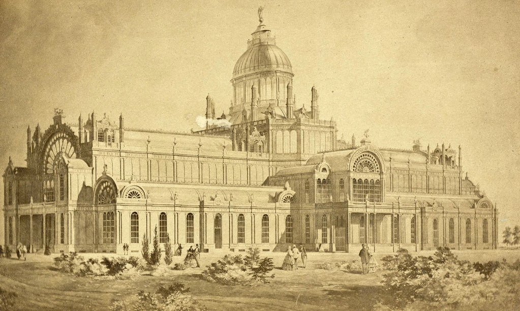Detail of Drawing of the Palace of Industry in Amsterdam by Anonymous
