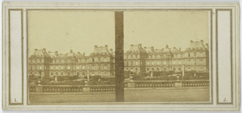 Detail of View of Palais du Luxembourg, Paris France by Leon Pierre Jouvin
