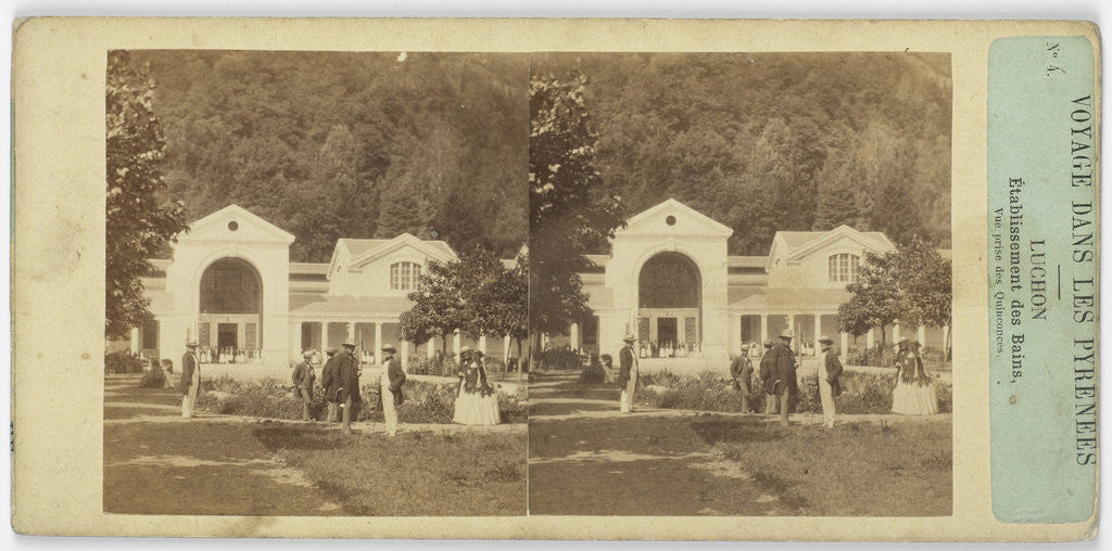 Detail of Luchon, bathing establishment, View taken Quinconces, France by Anonymous