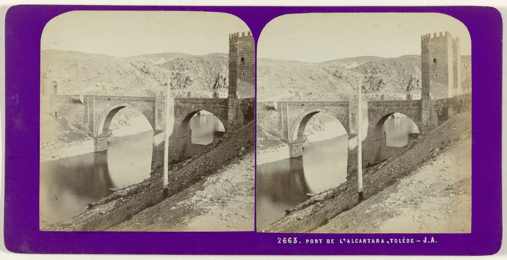 Detail of Bridge of Alcantara, Tolede Spain by Jean Montaigue Andrieu