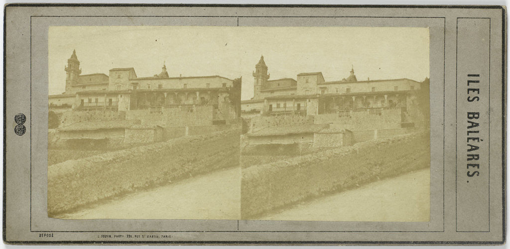 Detail of View of town in the Balearic Islands by Léon Pierre Jouvin