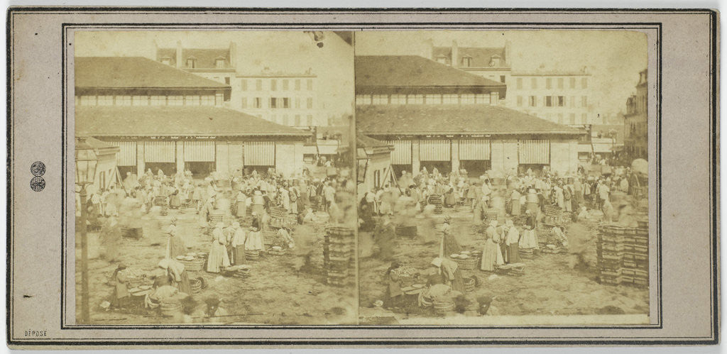 Detail of View of the market, France by Léon Pierre Jouvin
