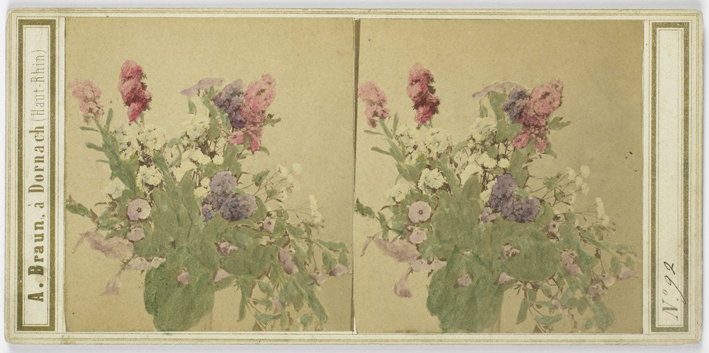 Detail of flower still life by Adolphe Braun