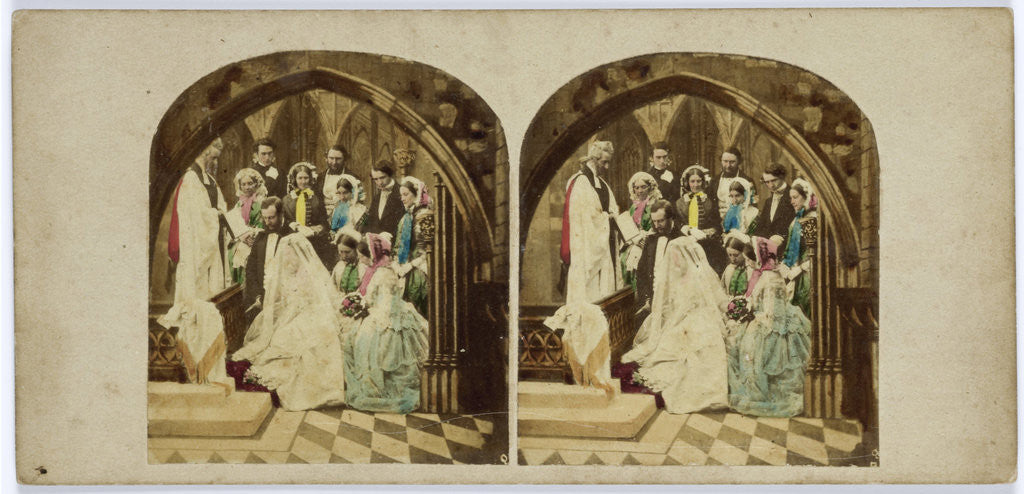 Detail of Scene in church wedding ceremony by James Elliott