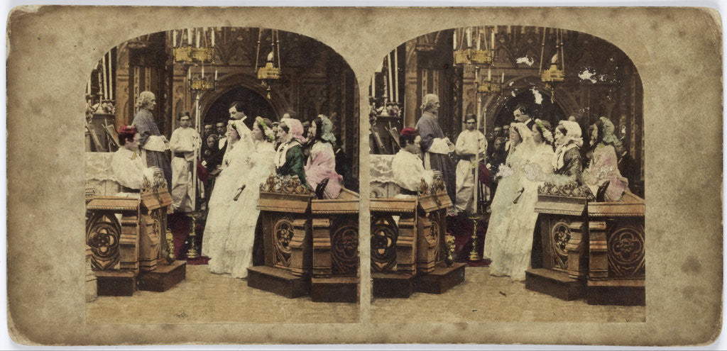 Detail of Scene in church wedding ceremony by Anonymous