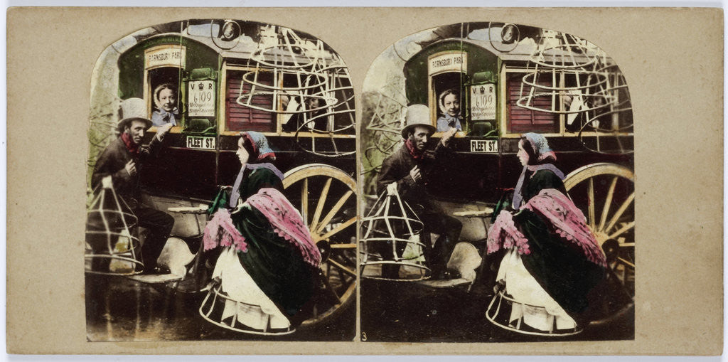 Detail of New Omnibus Regulation. Werry sorry'm, but yer l'av to leave yer Krinerline outside (Vide Punch) by Alfred Silvester