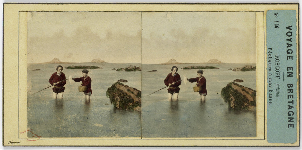 Detail of Roscoff Finistere France, Fishermen in low water by Anonymous