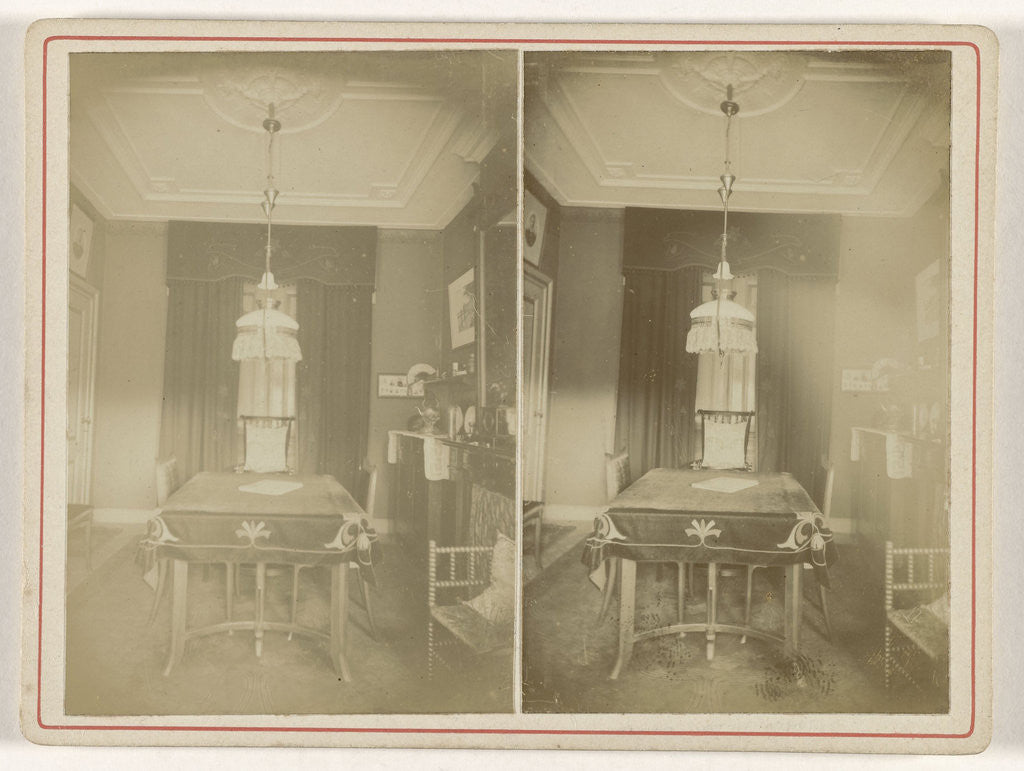 Detail of Interior with dining table by Anonymous