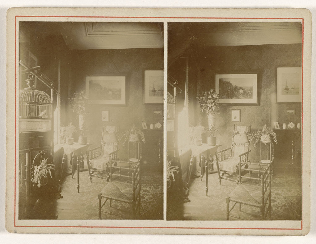 Detail of Interior with birdcage by Anonymous