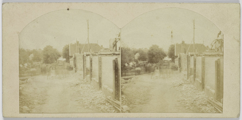 Detail of The village Sloterdijk after the fire of 14 junij 1859 by Pieter Oosterhuis