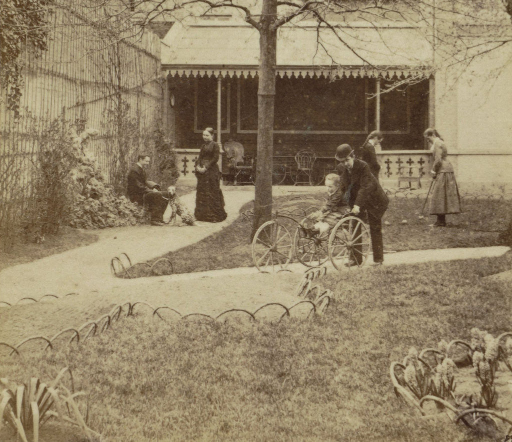 Detail of Netherlands, Maastricht people in park by Theod. Weynen