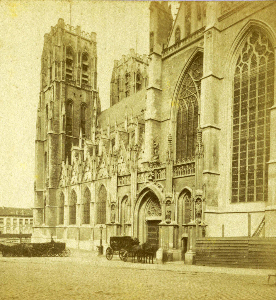 Detail of Brussels, Church St. Gudule by Jules Queval