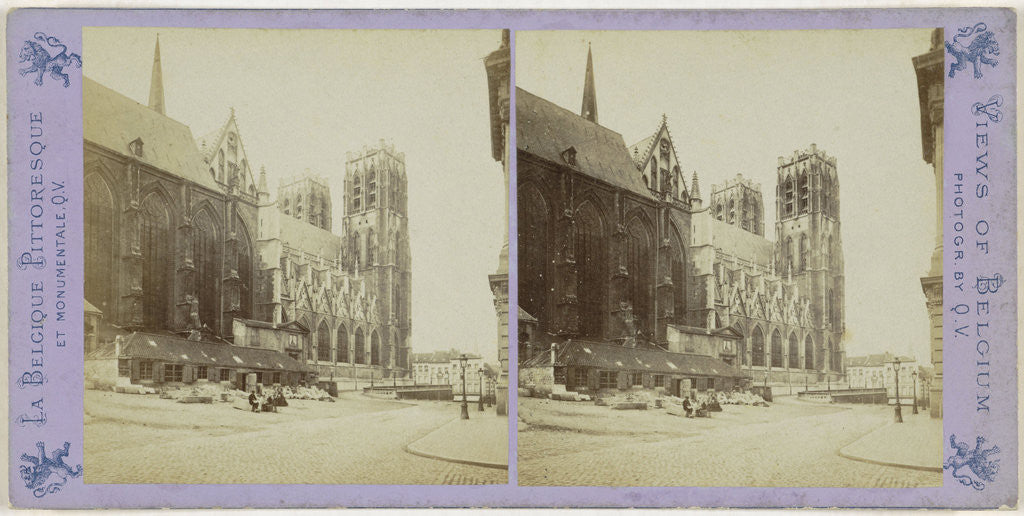 Detail of Brussels Cote septentrional Church St. Gudule by Jules Queval