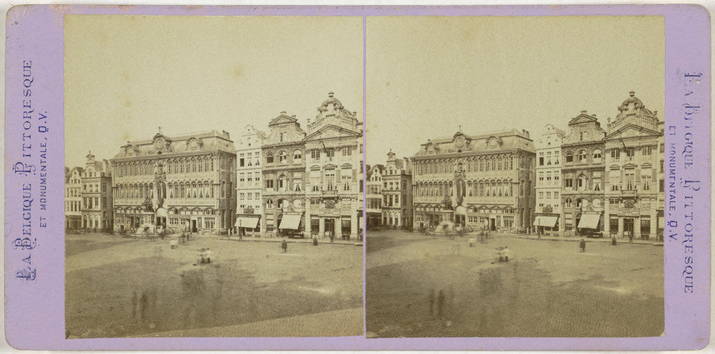 Detail of Bruxelles, Le Cote septentrionale de la Grande place by Jules Queval