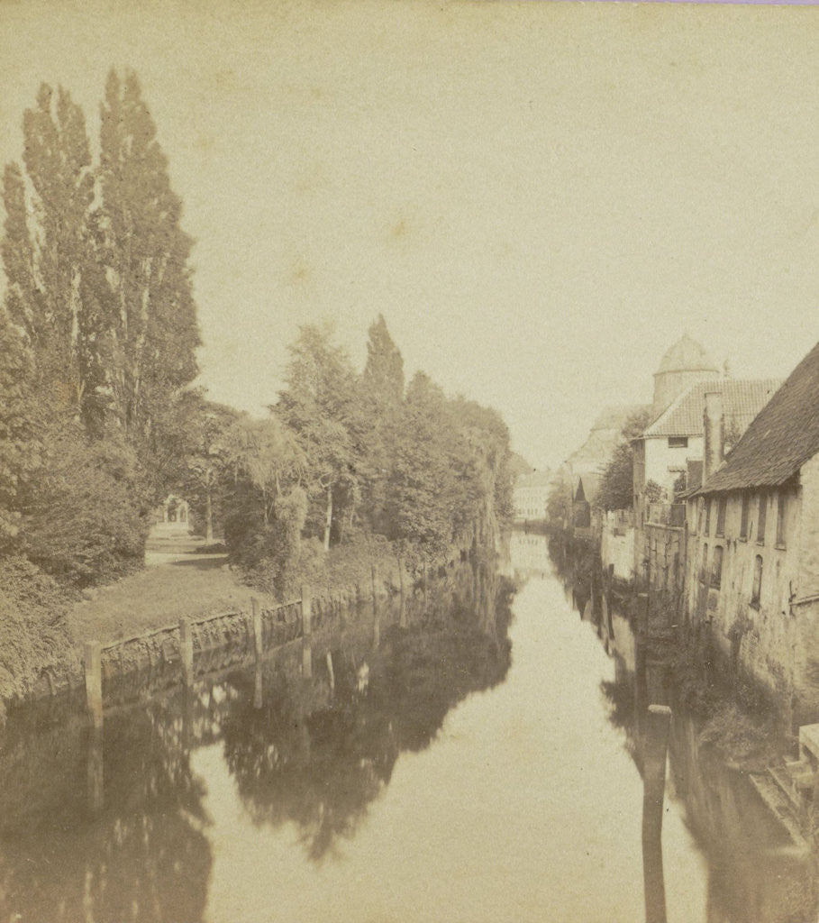 Detail of Mechelen, The Dyle (river) and the Botanical Garden by Jules Queval
