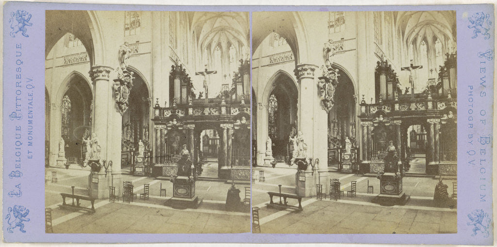 Detail of Antwerp Anvers Antwerpen, Church of Saint-Jacques, indoor shooting the pulpit by Jules Queval