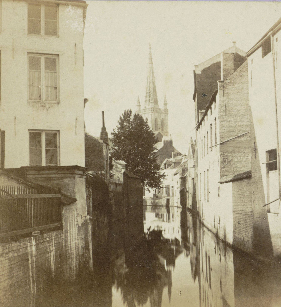 Detail of Leuven Louvain, The steeple of the Church of St. Gertrude by Jules Queval
