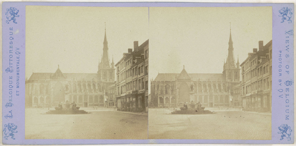 Detail of Liege Luik, External view of St. Paul's Church, l'Eglise Saint-Paul Cathedral by Jules Queval