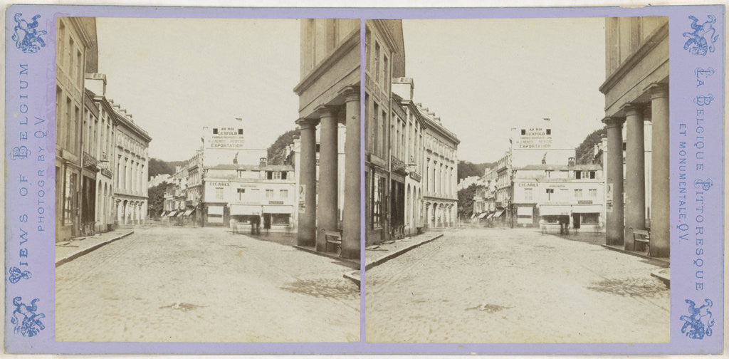 Detail of Spa, taking the view behind Pouhon (la Redoute et la rue Royale) by Jules Queval