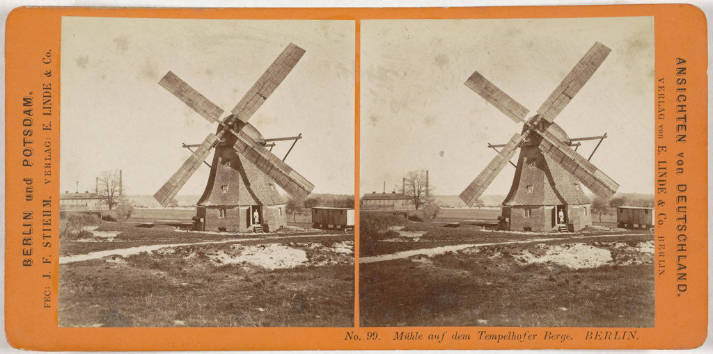 Detail of mill on the Tempelhof Berlin, Germany by Johann Friedrich Stiehm