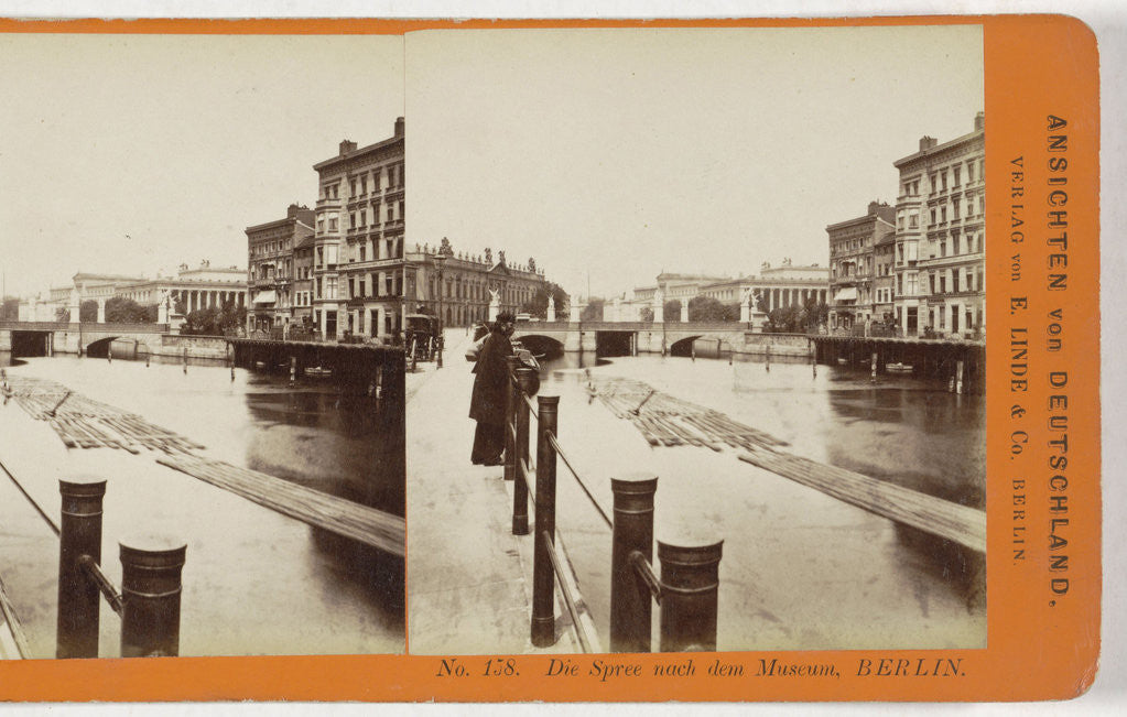 Detail of The Spree and the Museum, Berlin, Germany by Johann Friedrich Stiehm