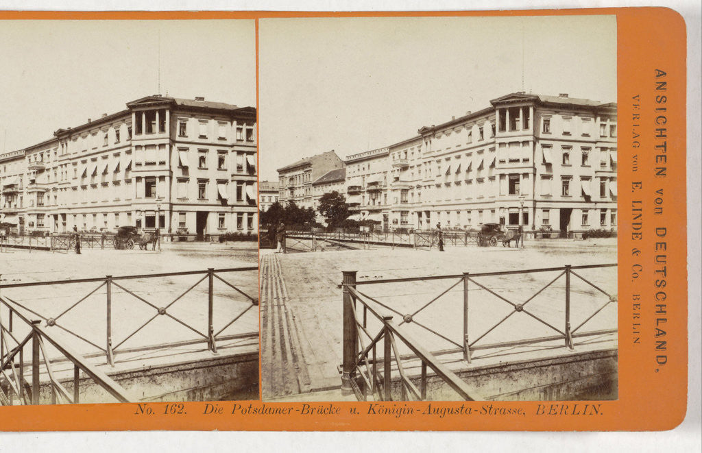 Detail of The Potsdam-bridge and Queen Augusta Street, Berlin, Germany by Johann Friedrich Stiehm