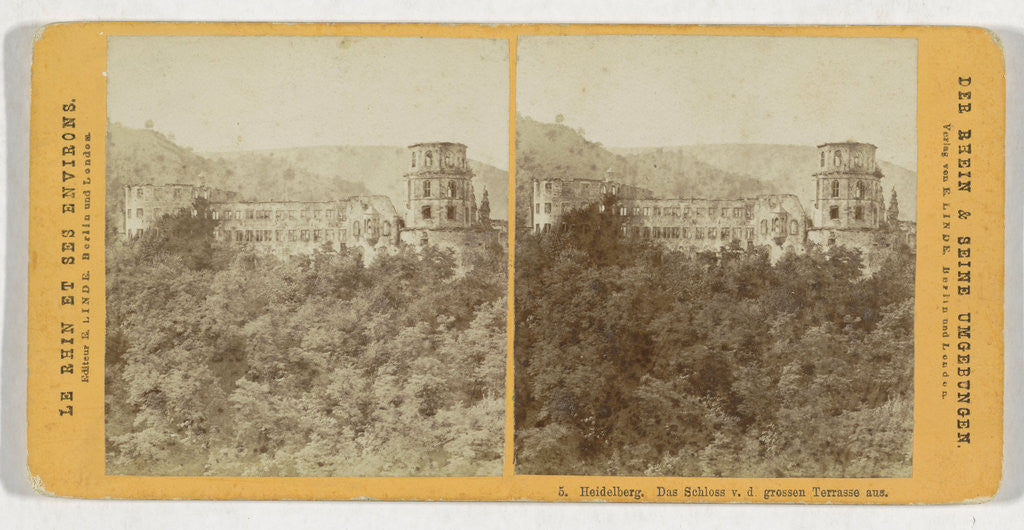 Detail of Heidelberg Castle of the large terrace, Germany by E. Linde