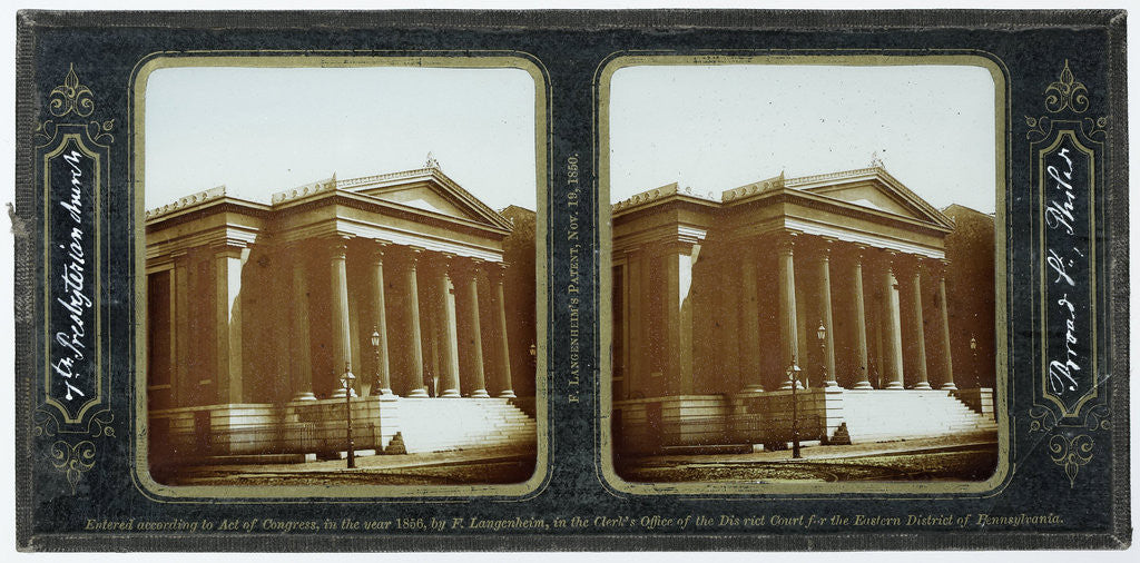 Detail of 1th Presbyterian Church, Broad Street Philadelphia USA by Frederick Langenheim