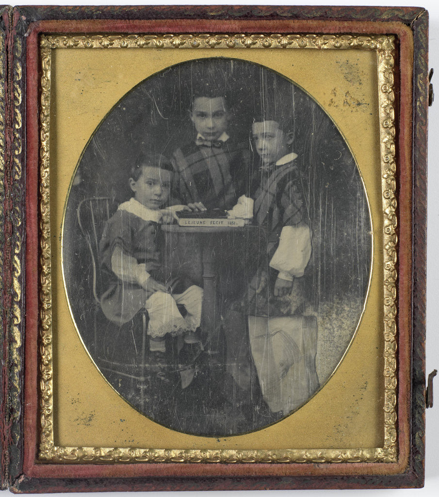 Detail of Portrait of three children, Lejeune, 1851 by Anonymous