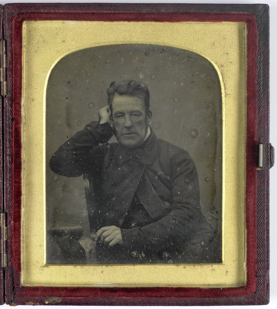 Detail of Portrait of a man with glasses by Antoine François Jean Claudet