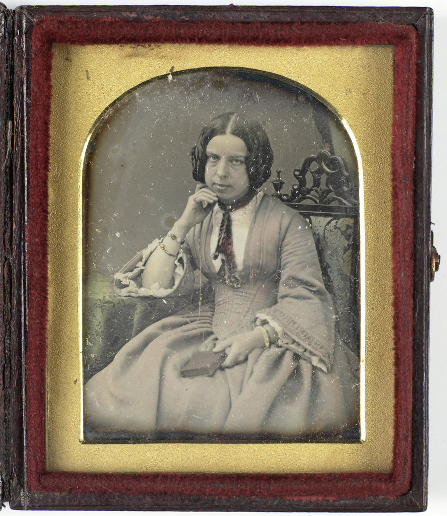 Detail of Portrait of a woman by R. Lowe