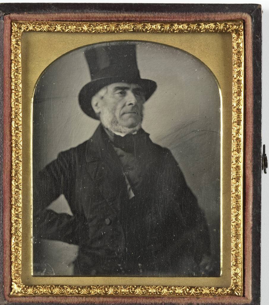 Detail of Portrait of a man with top hat by Anonymous