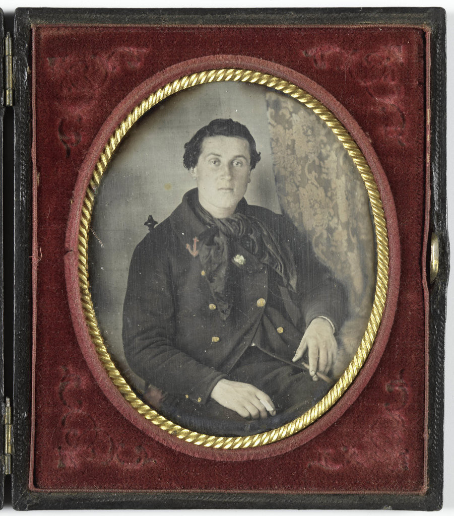 Detail of Portrait of a sailor with cigar by Anonymous