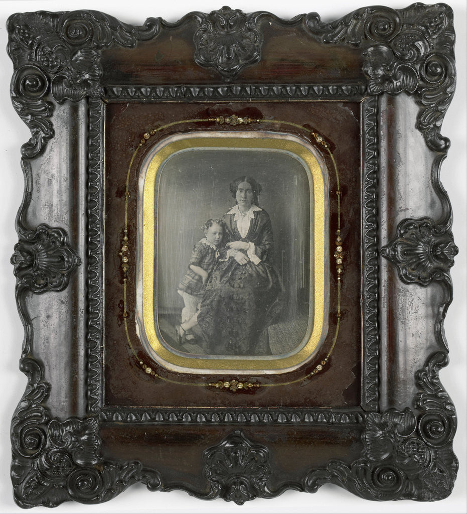 Detail of Portrait of a mother and child by Anonymous