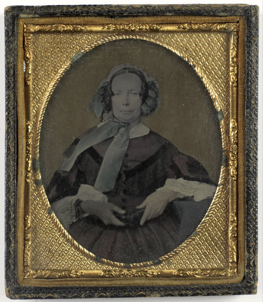 Detail of Hannah Thomas, m. John H.Waldusk portrait woman by Anonymous